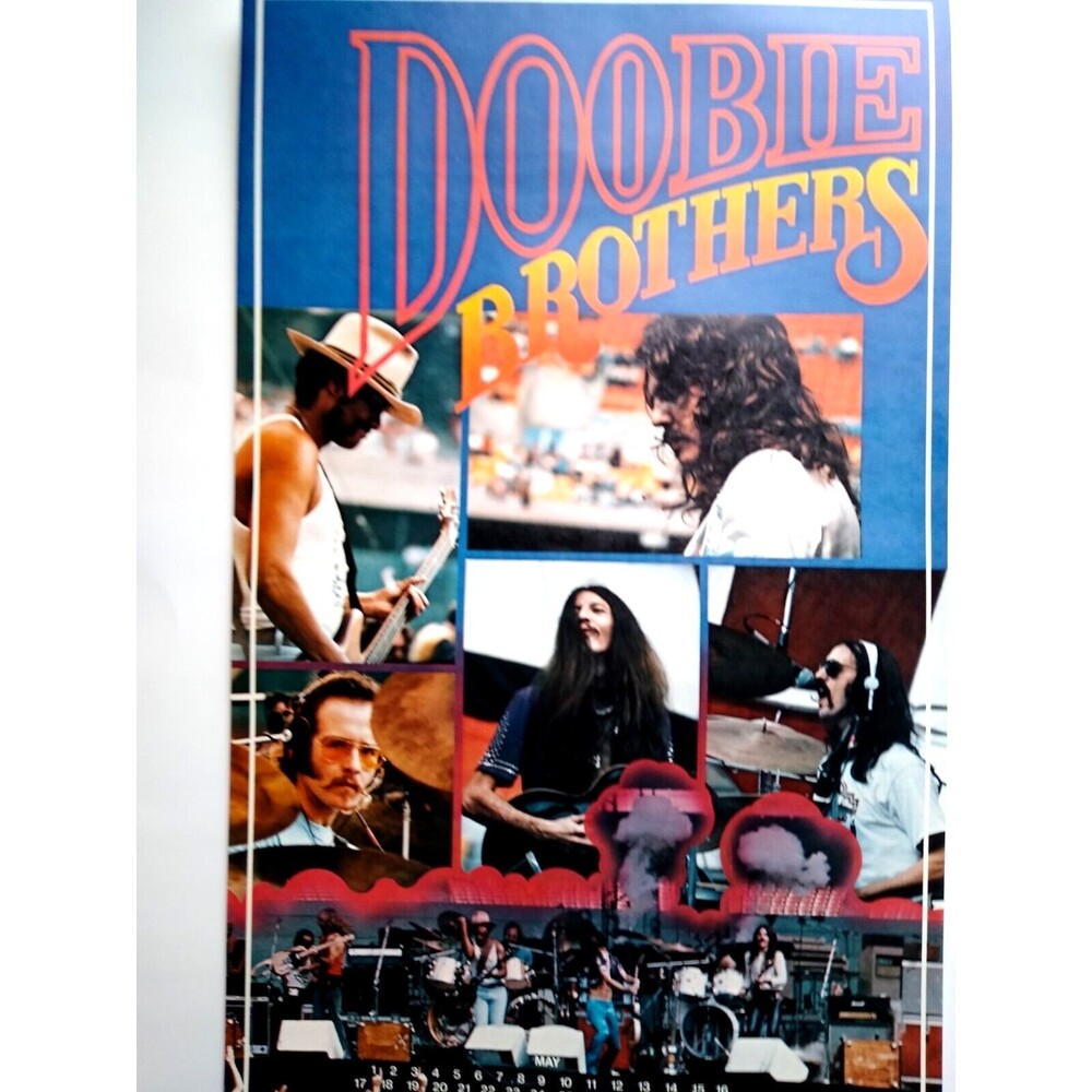 Doobie Brothers Band Wall Poster Original 1975 Classic Rock Music UNUSED 22" NOS